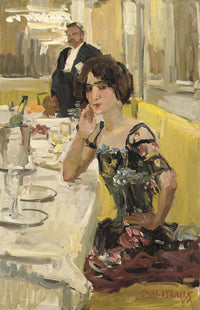 At the table at Le Perroquet restaurant, Paris by Isaac Israels — hand-painted portrait oil painting reproduction on canvas