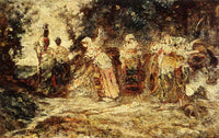 At The Well by Adolphe Joseph Thomas Monticelli — hand-painted cultural oil painting reproduction on canvas