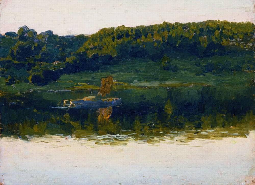 At Volga. by Isaac Levitan — hand-painted landscape oil painting reproduction on canvas