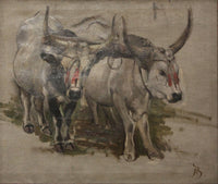 Attelage De Zébus En Inde, Étude by Paul-Albert Besnard — hand-painted animal oil painting reproduction on canvas