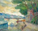 On the banks of the Seine by Maximilien Luce — urban oil painting wall art, Neo Impressionism