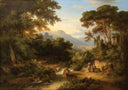 View to Subiaco by August Ahlborn — mountain oil painting wall art, Romanticism