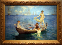 August Blue by Henry Scott Tuke — hand-painted seascapes oil painting reproduction on canvas