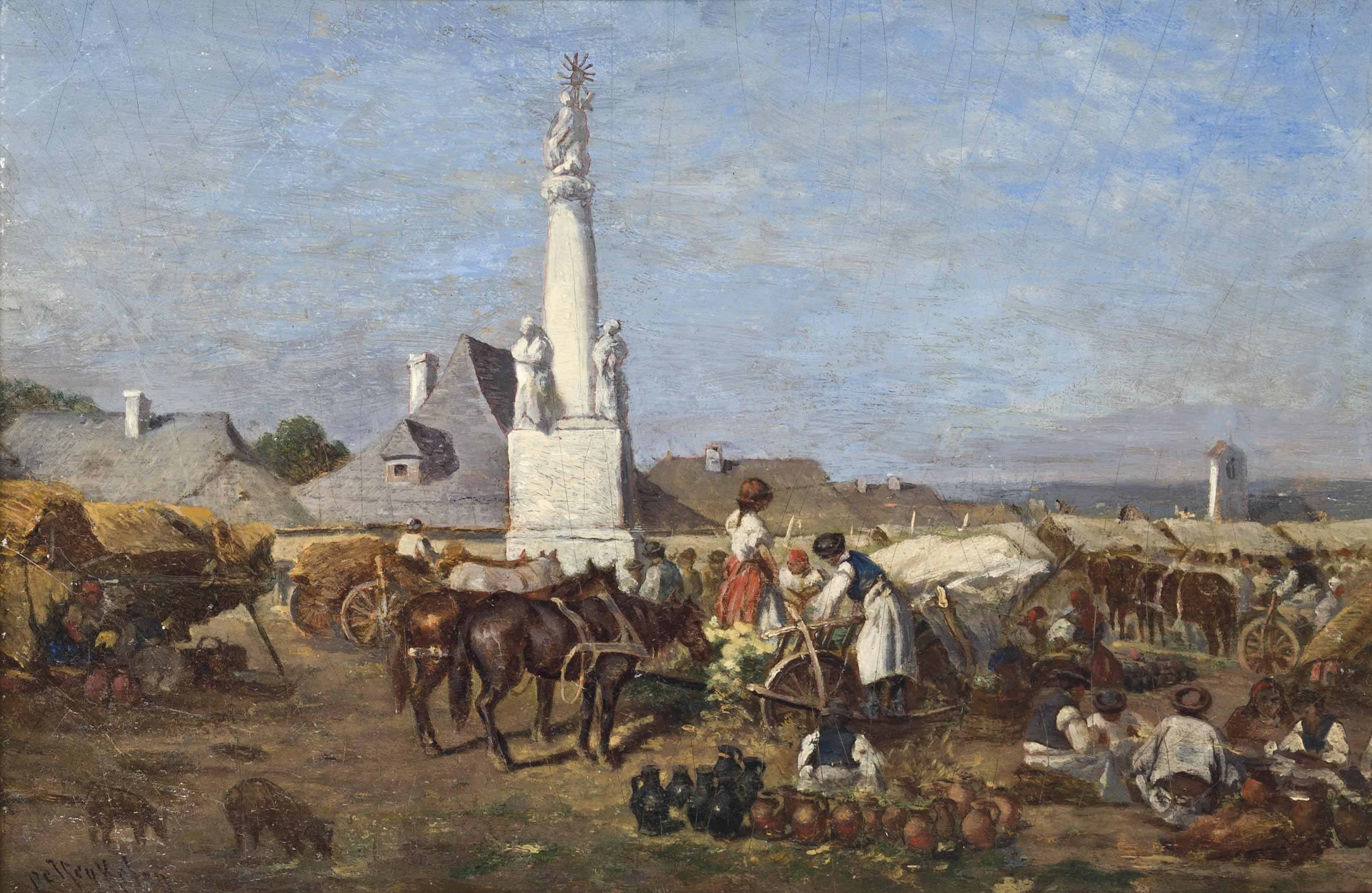 The market at Szolnok - August von Pettenkofen