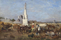 The market at Szolnok by August von Pettenkofen — hand-painted cultural oil painting reproduction on canvas