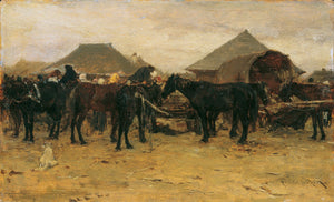 Horse market in Szolnok I - August von Pettenkofen