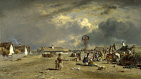 The Market at Szolnok, Hungary by August von Pettenkofen — hand-painted landscape oil painting reproduction on canvas