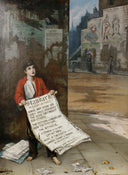 A London News Boy by Augustus Edwin Mulready — male oil painting wall art, Naturalism