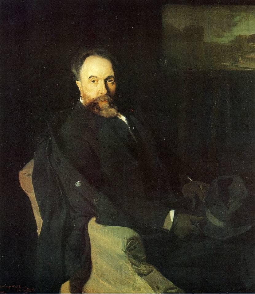 Aureliano de Beruete by Joaquín Sorolla — hand-painted portrait oil painting reproduction on canvas