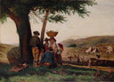 The Grottaferrata fair by Aurelio Tiratelli — group oil painting wall art, Romanticism