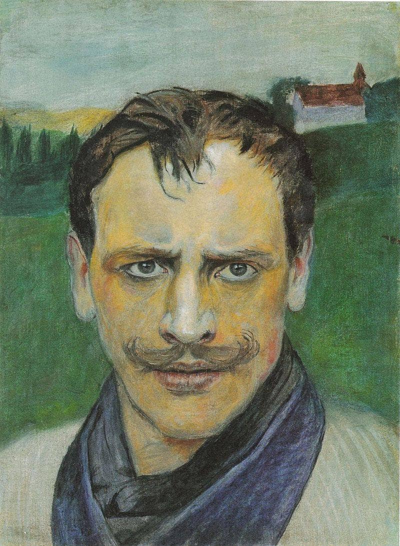 Auto-retrato by Harald Sohlberg — hand-painted portrait oil painting reproduction on canvas