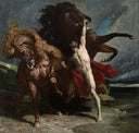 Automedon with the Horses of Achilles by Henri Regnault — hand-painted animal oil painting reproduction on canvas