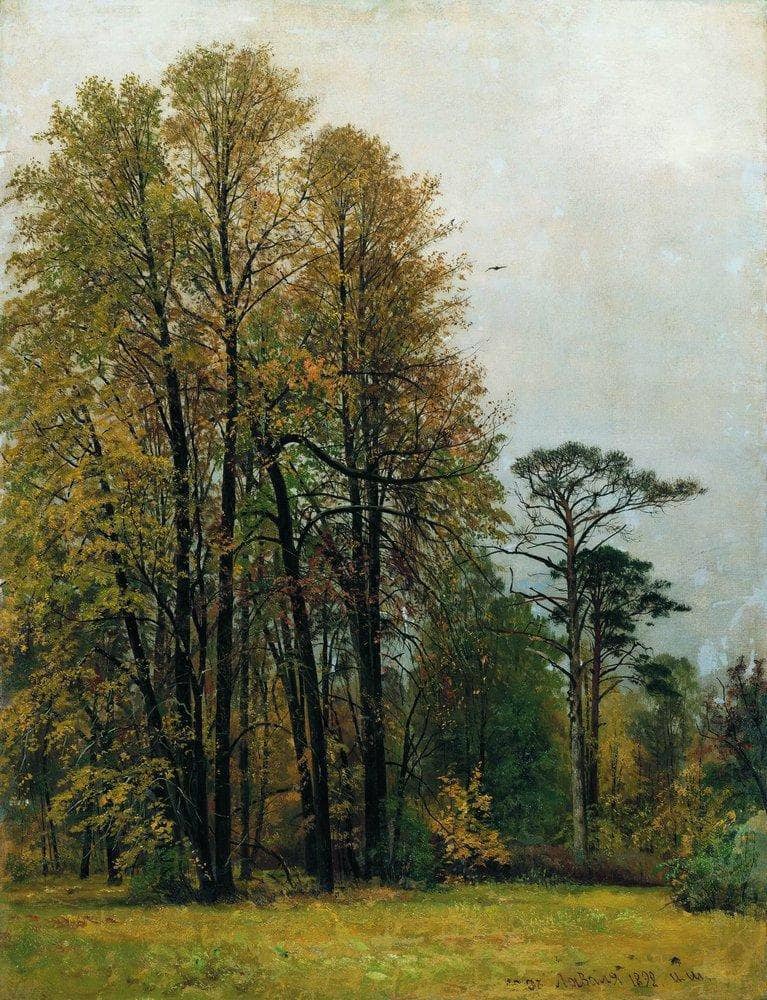 Autumn by Ivan Shishkin — hand-painted botanical oil painting reproduction on canvas