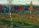 Autumn. Birches. by Isaac Levitan — hand-painted botanical oil painting reproduction on canvas
