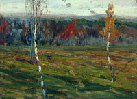 Autumn. Birches. by Isaac Levitan — hand-painted botanical oil painting reproduction on canvas
