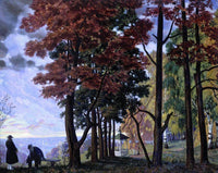 Autumn by Boris Kustodiev — hand-painted botanical oil painting reproduction on canvas