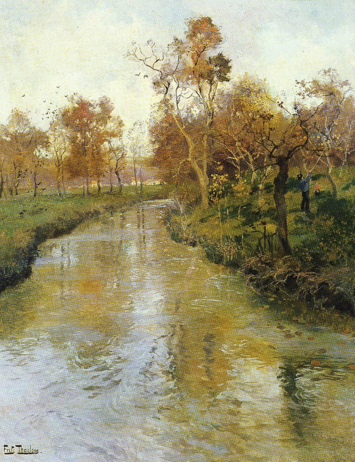 Autumn by Frits Thaulow — hand-painted botanical oil painting reproduction on canvas