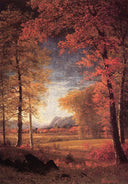 Autumn in America, Oneida County, New York by Albert Bierstadt — hand-painted botanical oil painting reproduction on canvas