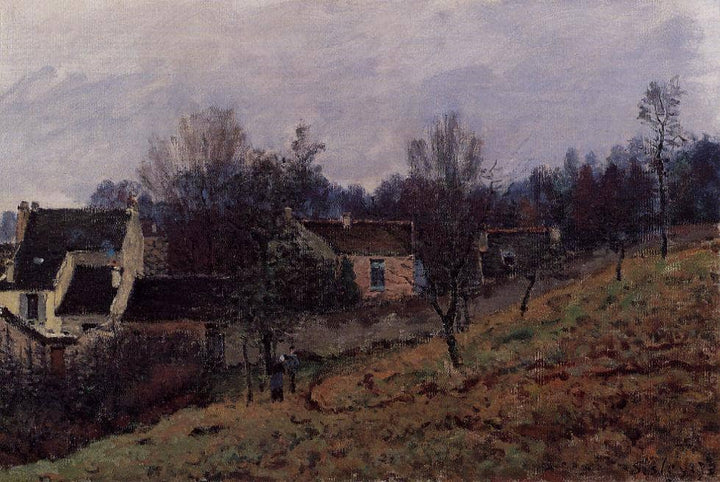 Autumn in Louveciennes by Alfred Sisley — hand-painted architectural oil painting reproduction on canvas