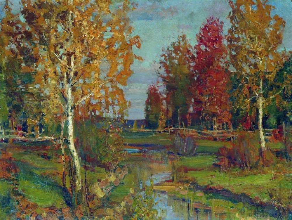 Autumn by Isaac Levitan — hand-painted botanical oil painting reproduction on canvas