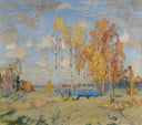 Autumn Landscape by Konstantin Gorbatov — rural oil painting wall art, Post Impressionism