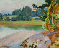 Autumn Landscape by Pekka Halonen — hand-painted landscape oil painting reproduction on canvas