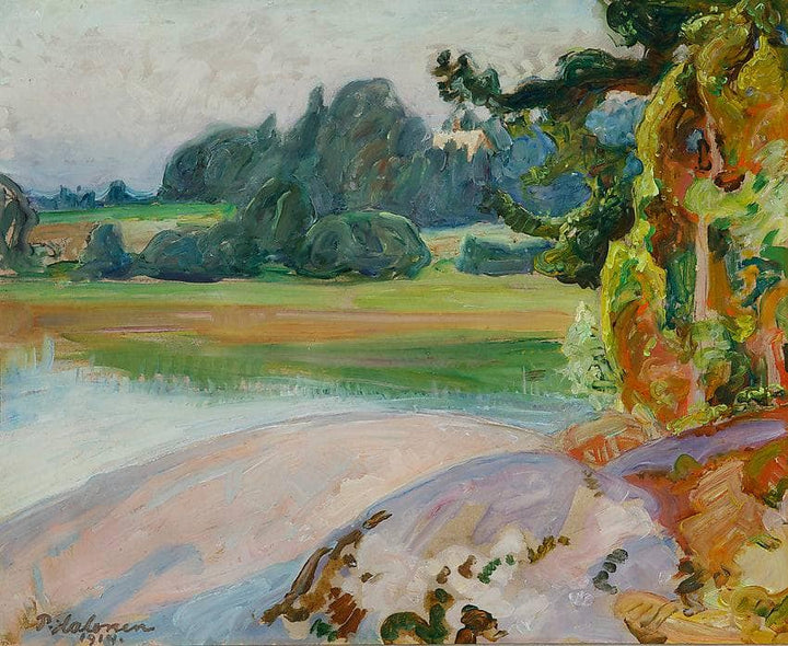 Autumn Landscape by Pekka Halonen — hand-painted landscape oil painting reproduction on canvas