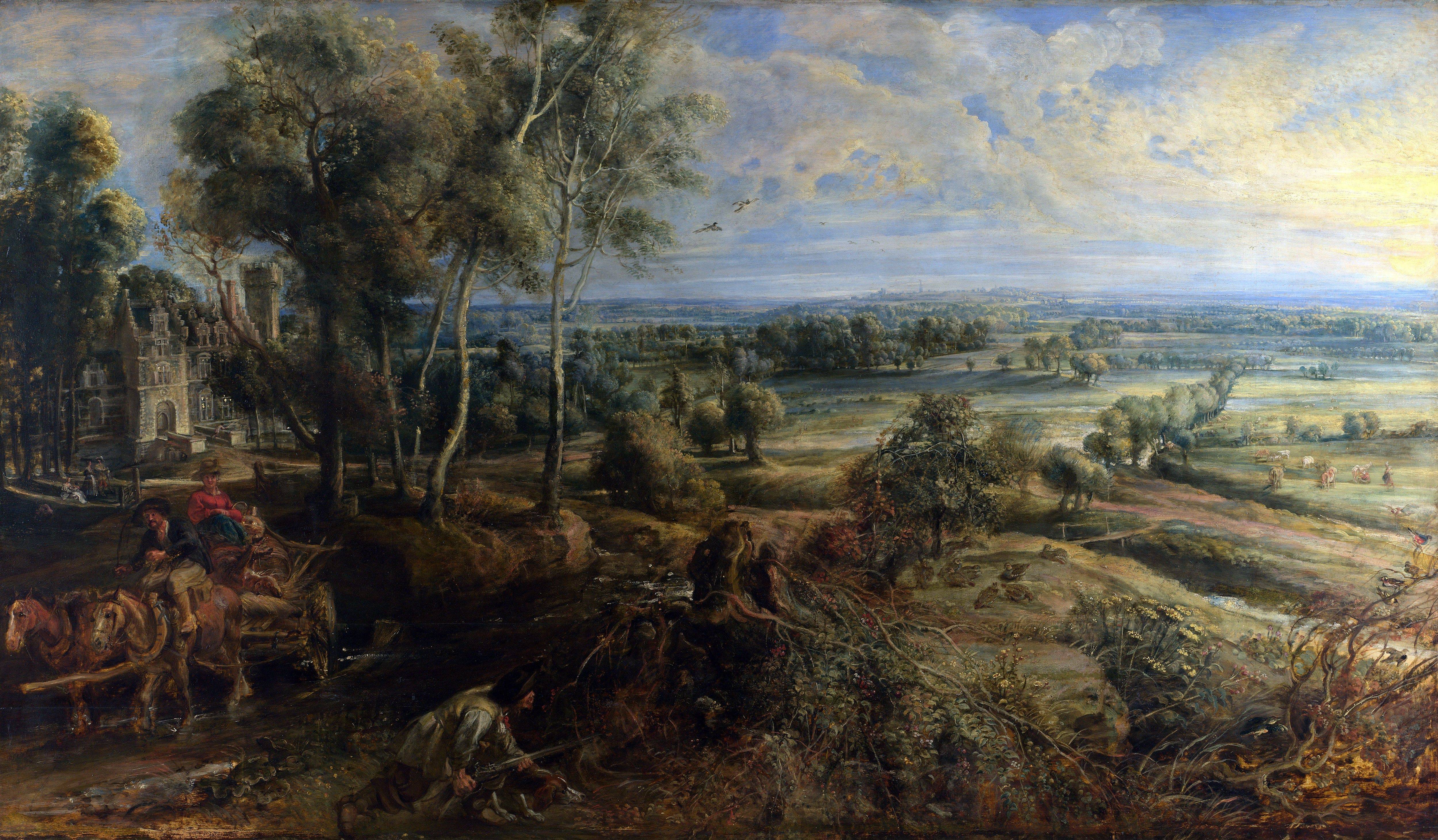 Autumn Landscape with a View of Het Steen - Peter Paul Rubens