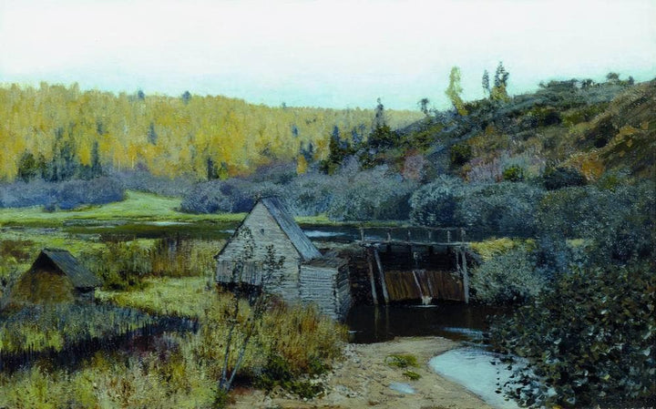 Autumn. Mill. Plyos. by Isaac Levitan — hand-painted landscape oil painting reproduction on canvas