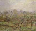 Autumn, Morning Mist, Éragny-sur-Epte by Camille Pissarro — rural oil painting wall art, Impressionism