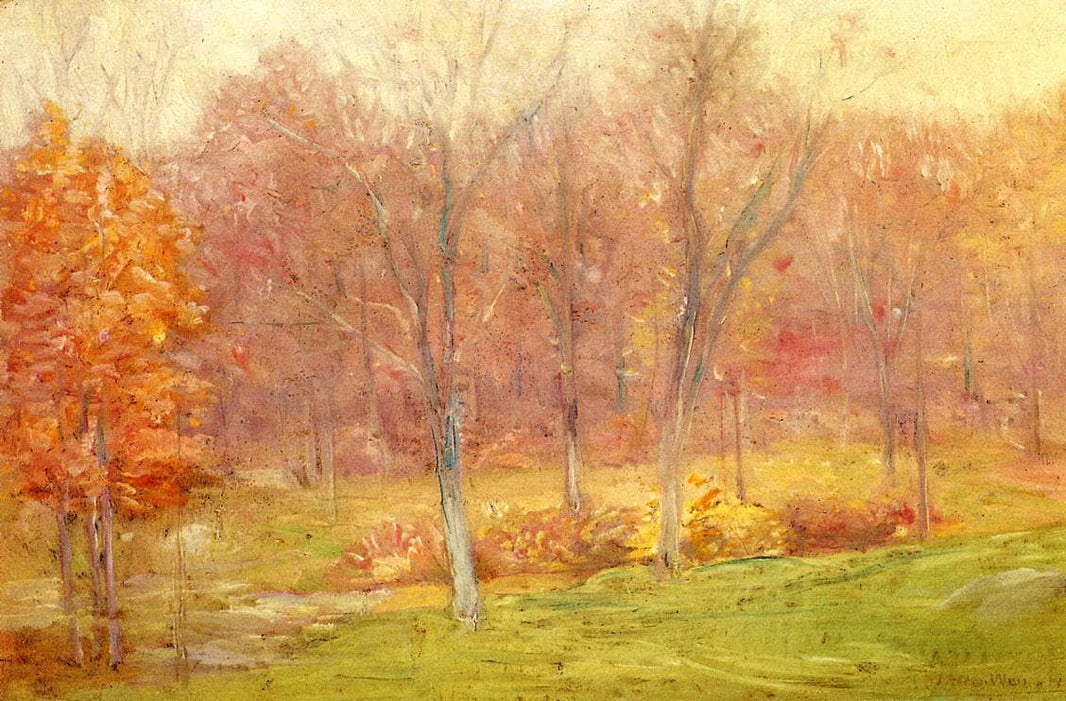 Autumn Rain by Julian Alden Weir — hand-painted botanical oil painting reproduction on canvas