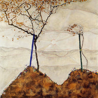 Autumn Sun I (Rising Sun) by Egon Schiele — hand-painted abstract oil painting reproduction on canvas