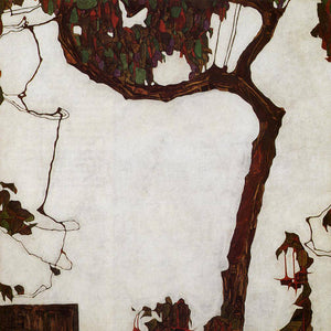 Autumn Tree with Fuchsias by Egon Schiele — Oil Painting Reproduction