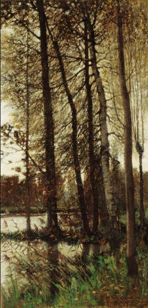 Autumnal greys (Forest of Fontainebleau) in master bedroom