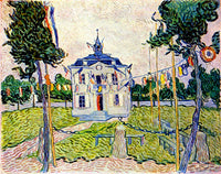 Auvers Town Hall in 14 July 1890 by Vincent van Gogh — hand-painted architectural oil painting reproduction on canvas