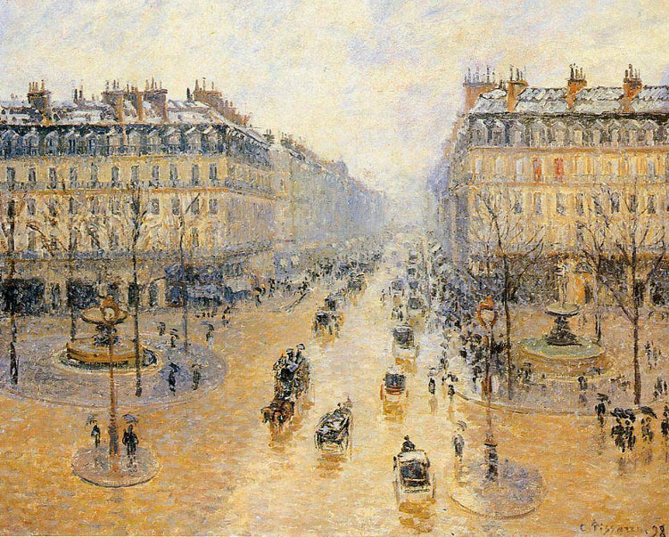 Avenue de l'Opera, Snow Effect - Camille Pissarro