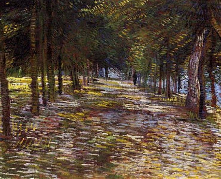 Avenue in Voyer d'Argenson Park at Asnieres by Vincent van Gogh — hand-painted botanical oil painting reproduction on canvas