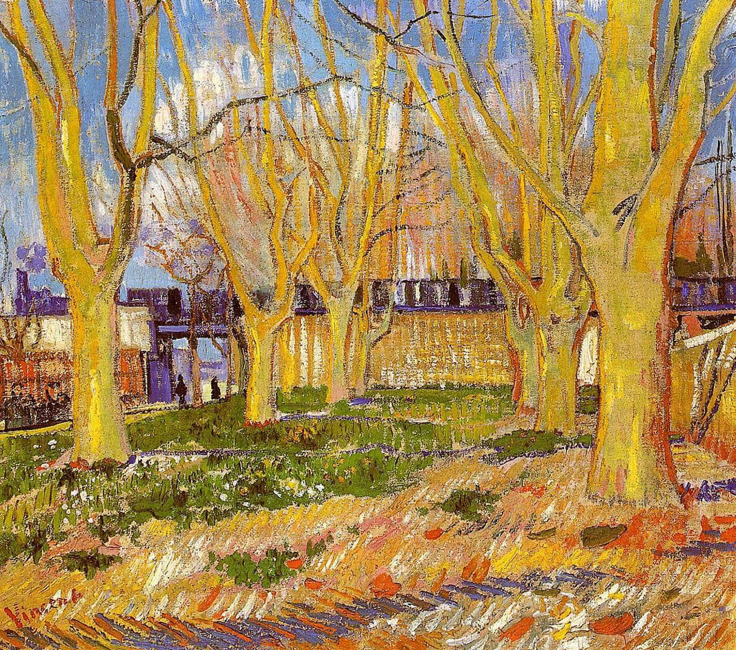 Avenue of Plane Trees near Arles Station by Vincent van Gogh — hand-painted botanical oil painting reproduction on canvas