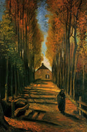 Avenue of Poplars at Sunset by Vincent van Gogh — hand-painted botanical oil painting reproduction on canvas