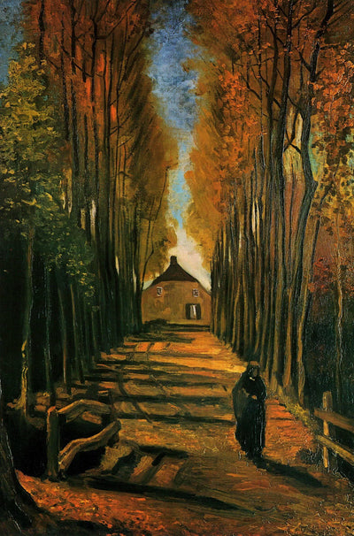 Avenue of Poplars at Sunset in living room