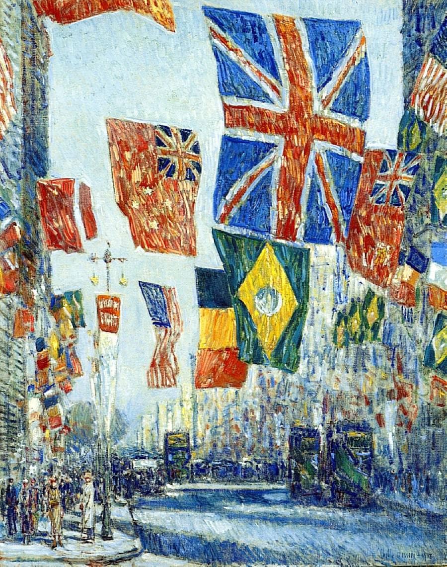 Avenue of the Allies by Childe Hassam — hand-painted abstract oil painting reproduction on canvas