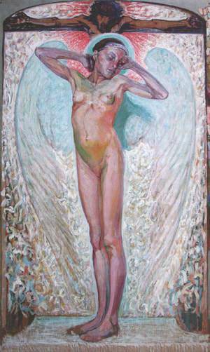 Awakening on the background of the Crucifixion - Oleksa Novakivskyi