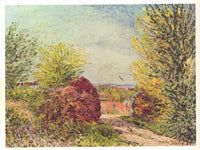 Away in the spring Veneux Nadon by Alfred Sisley — hand-painted botanical oil painting reproduction on canvas