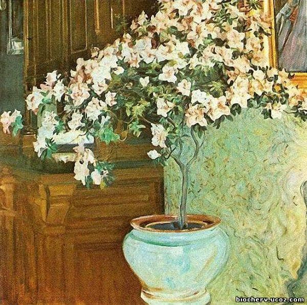 Azalea by Oleksa Novakivskyi — hand-painted botanical oil painting reproduction on canvas