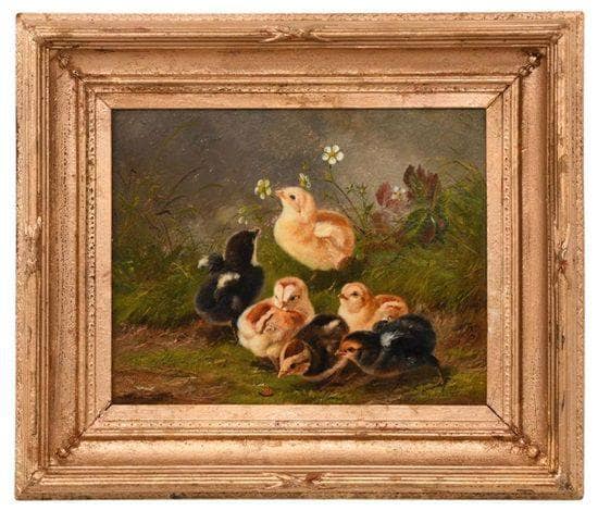 Group of Baby Chicks by Arthur Fitzwilliam Tait — hand-painted still oil painting reproduction on canvas