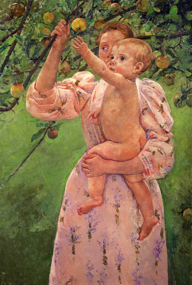 Baby Reaching For An Apple by Mary Cassatt, hand-painted portrait oil painting reproduction on canvas