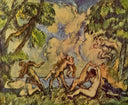 Bacchanalia. The Battle of Love by Paul Cezanne — forest oil painting wall art, Post Impressionism