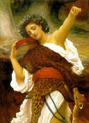 Bacchante by Frederic Leighton — female oil painting wall art, Academicism