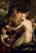 Bacchus, Ceres and Amor by Hans von Aachen — male oil painting wall art, Mannerism Late Renaissance
