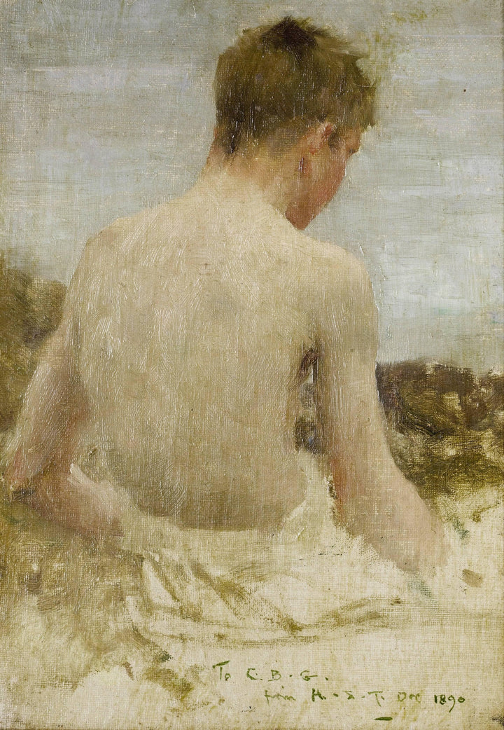 Back of a Boy Bather by Henry Scott Tuke — hand-painted portrait oil painting reproduction on canvas